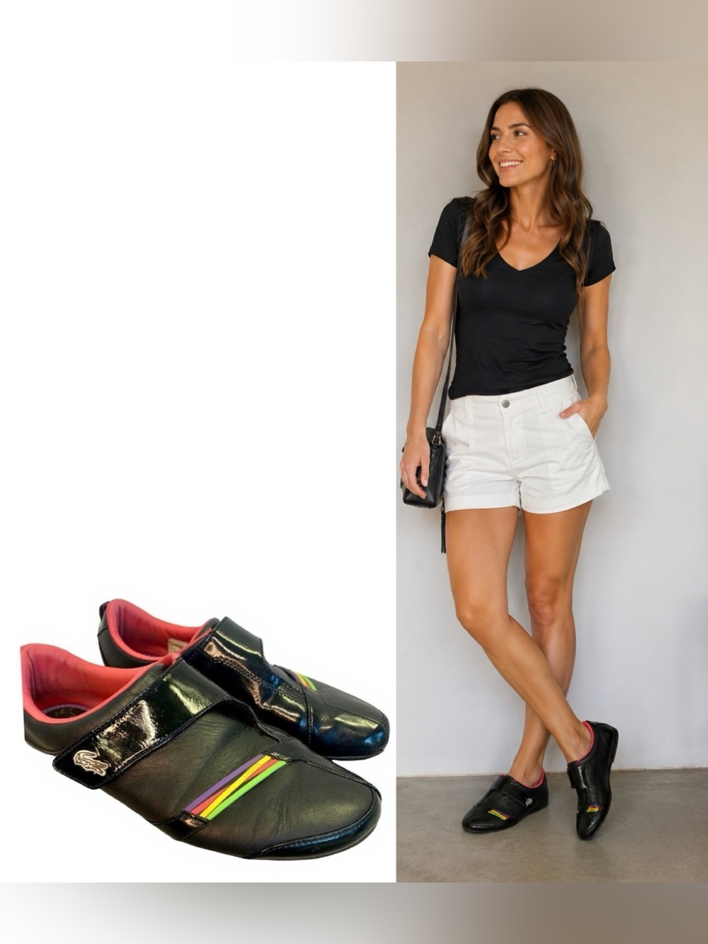 Lacoste Hook-and-loop fastener Sneakers black casual look Sz 9